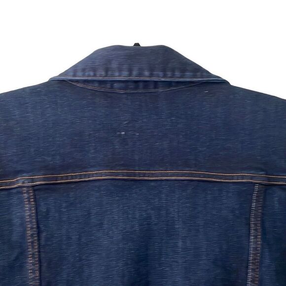 Lands’ End classic jean jacket with stretch dark Wash EUC size L - Picture 6 of 10